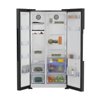 Beko Freestanding American Style Fridge Freezer with NeoFrost™ Black Steel | ASL1442VPZ Beko American Fridge Freezer Euronics Ireland