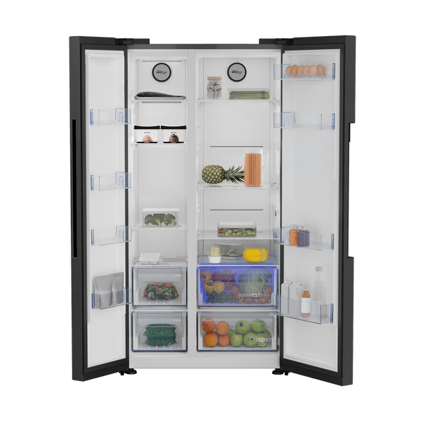 Beko Freestanding American Style Fridge Freezer with NeoFrost™ Black Steel | ASL1442VPZ Beko American Fridge Freezer Euronics Ireland