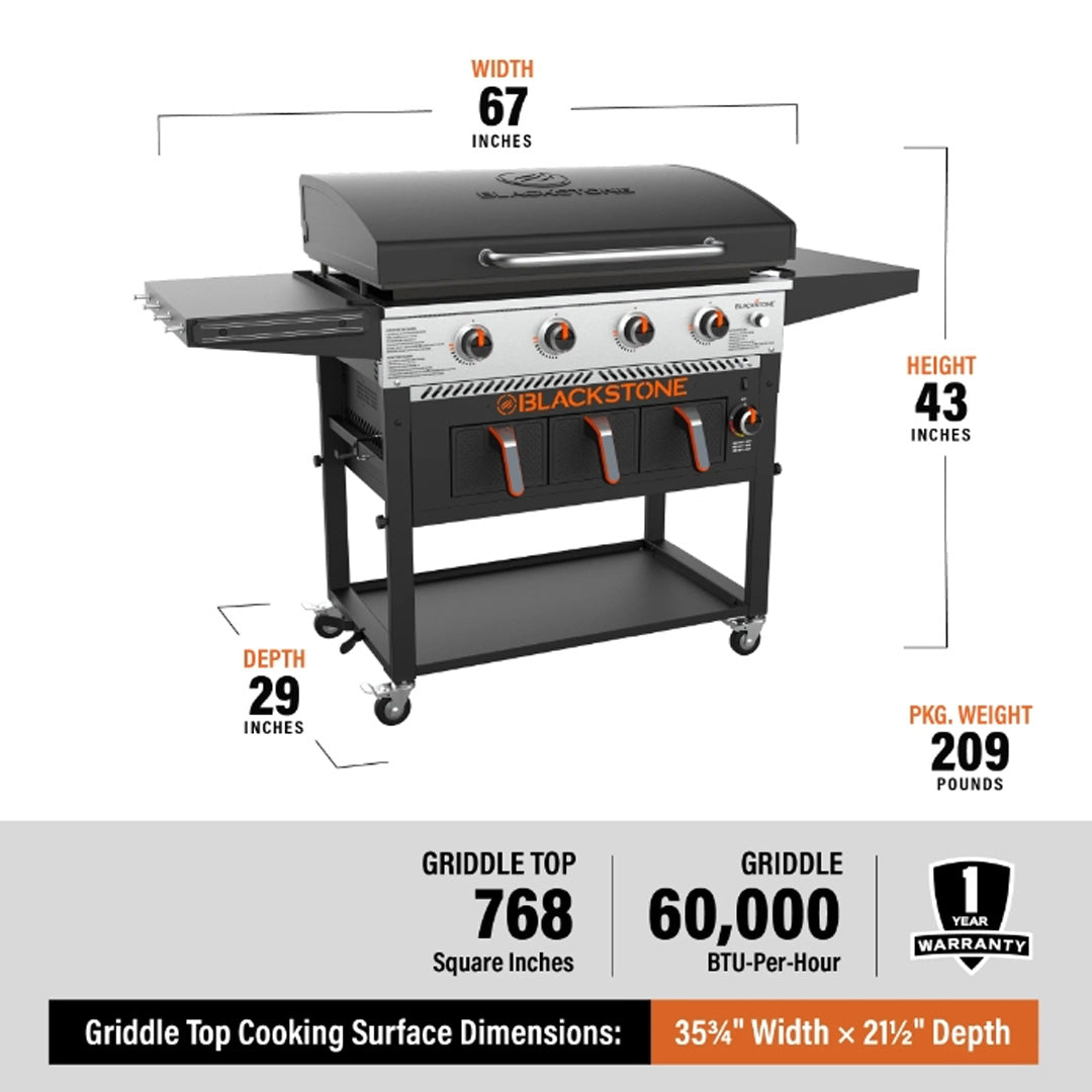 Blackstone 36" Griddle and 3 Drawers Airfryer Combo - Griddle Barbeque