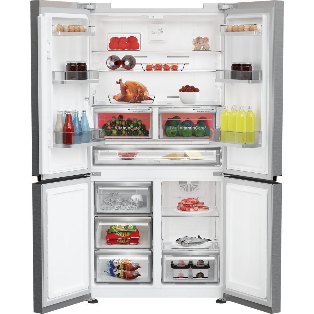Blomberg 4 Door Fridge Freezer with VitaminCare+ Stainless Steel | KQD114VPX Blomberg American Fridge Freezer Euronics Ireland