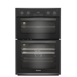 Blomberg 90cm Built-in Fan Double Oven Dark Steel | RODN9202DX