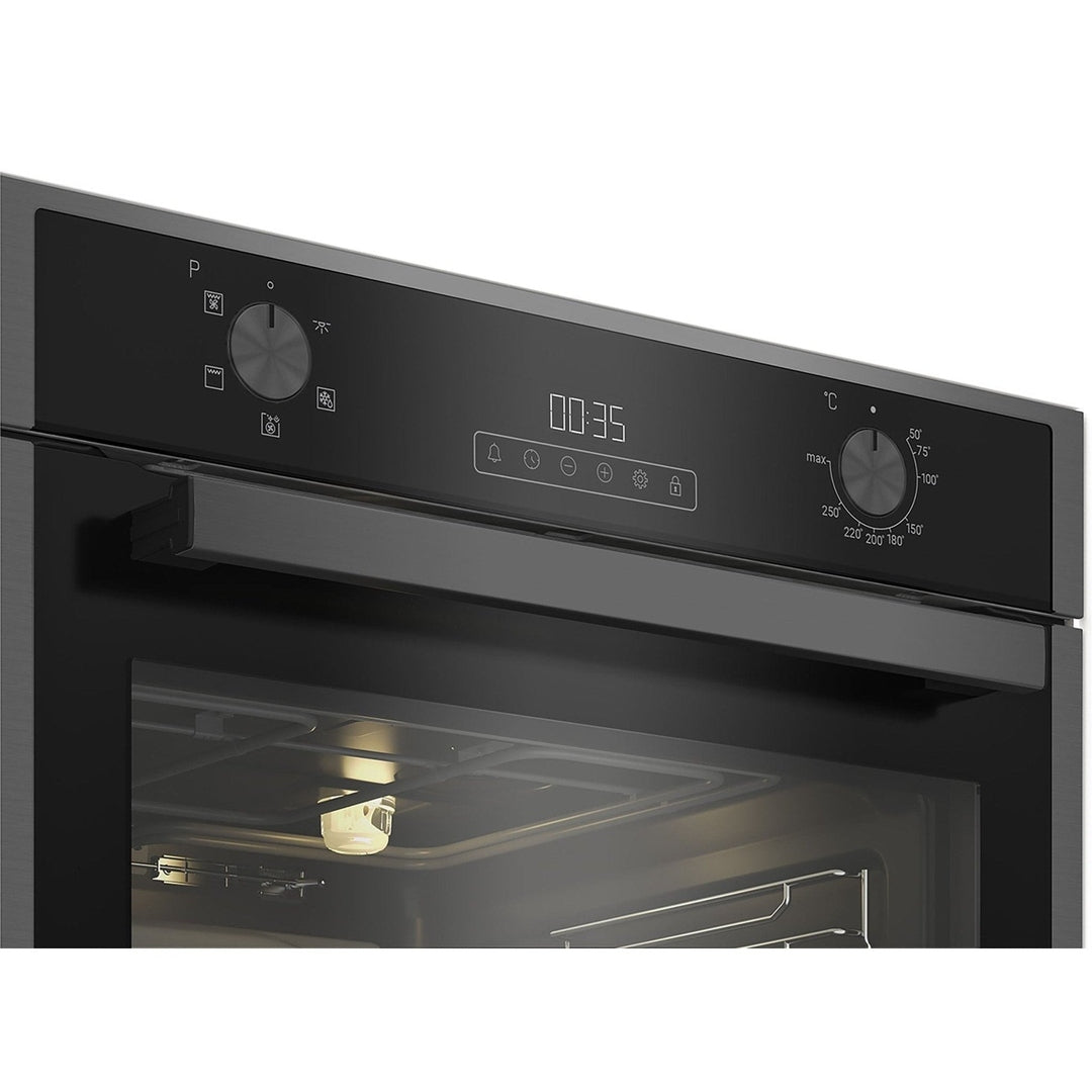 Blomberg Single Fan Oven 72L Capacity Dark Steel | ROEN9202DX Blomberg Oven Euronics Ireland
