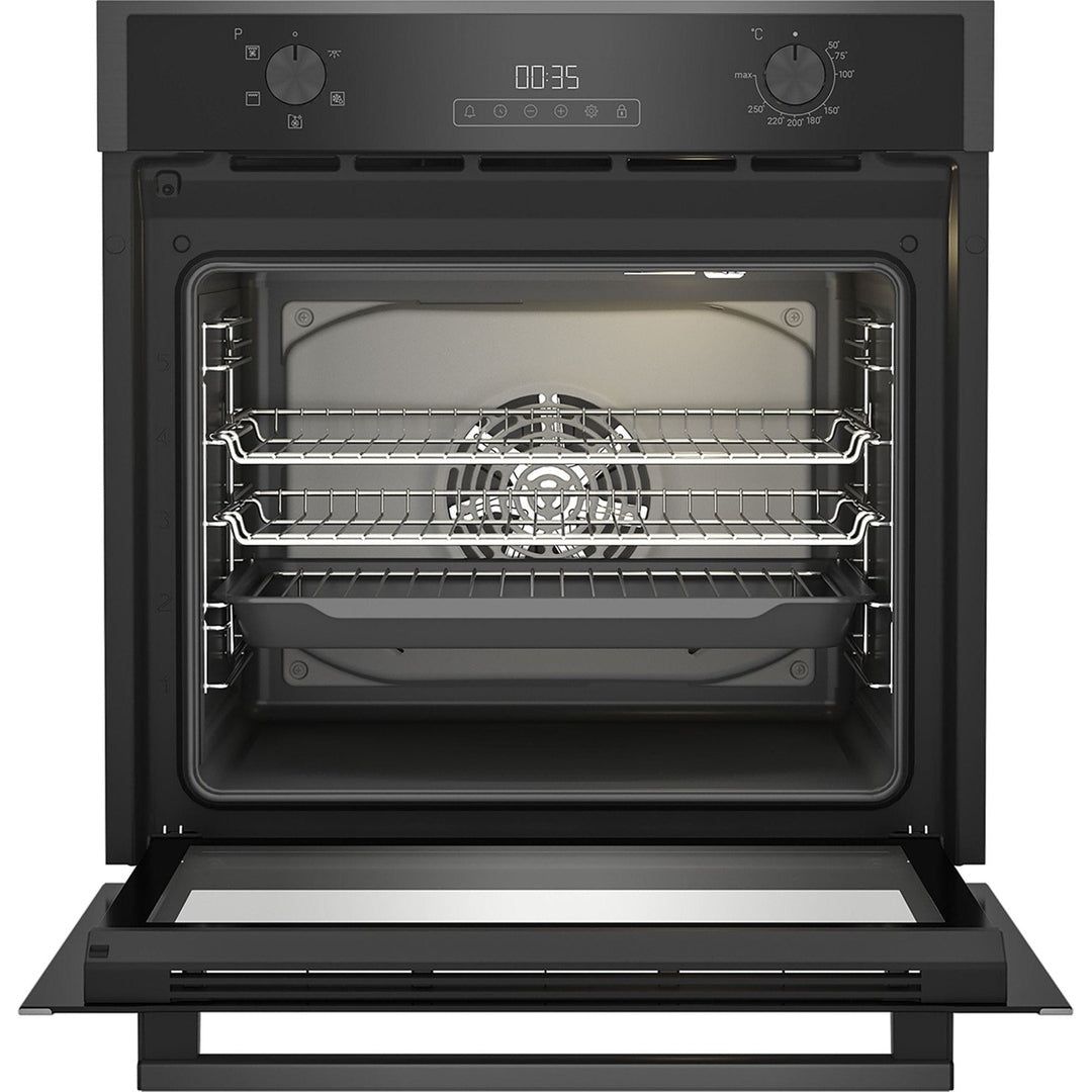 Blomberg Single Fan Oven 72L Capacity Dark Steel | ROEN9202DX Blomberg Oven Euronics Ireland