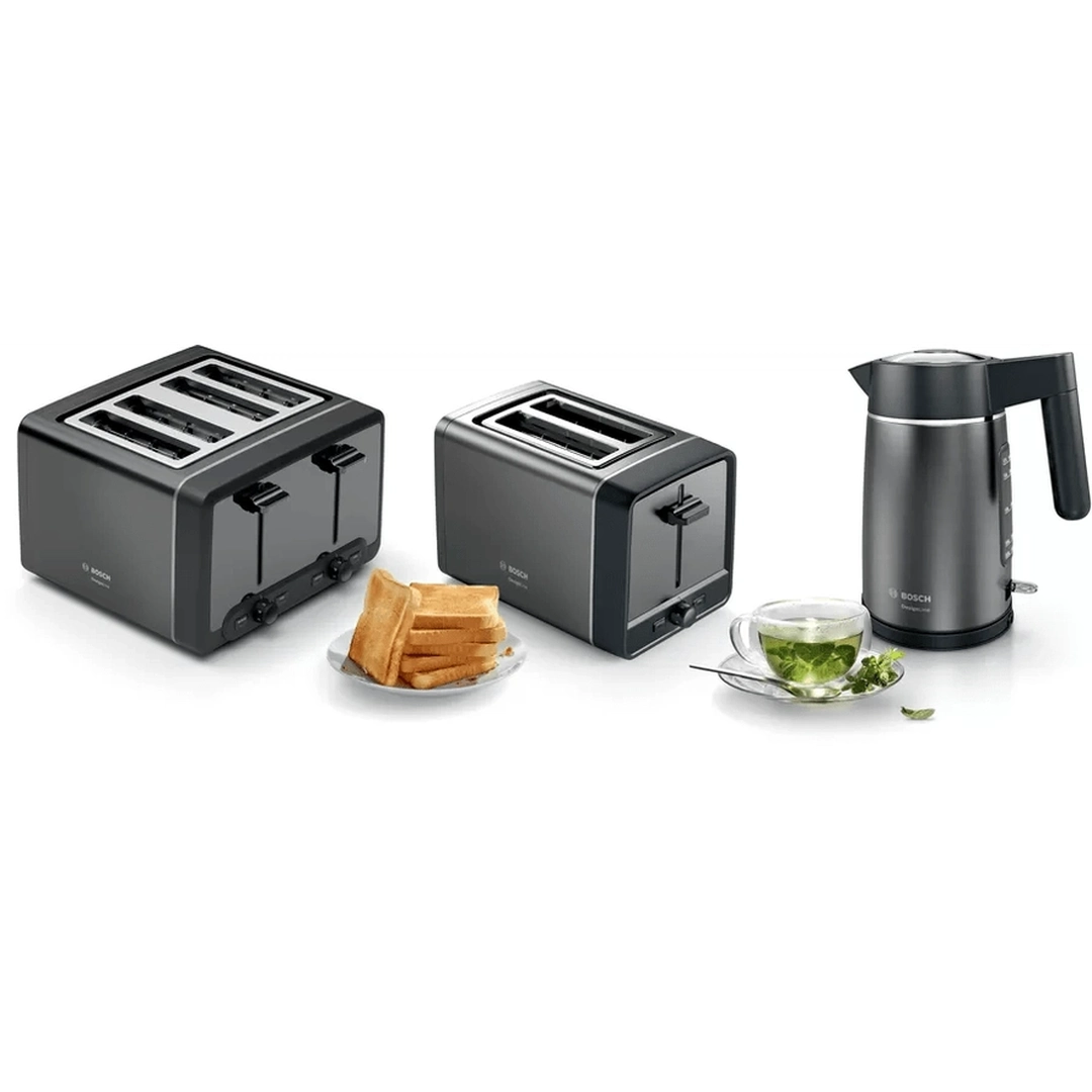 Bosch DesignLine Graphite 4 Slice Toaster | TAT5P445GB Bosch Toaster Euronics Ireland