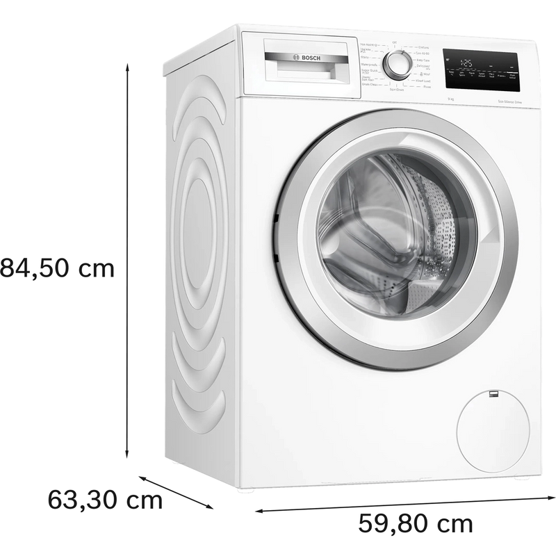 Bosch Series 4 Washing machine, Front Loader 9kg 1400 rpm - White | WAN28259GB Bosch Washing Machine Euronics Ireland