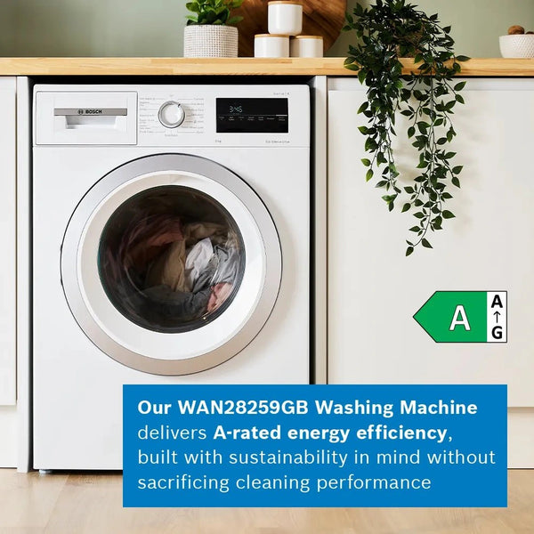 Bosch Series 4 Washing machine, Front Loader 9kg 1400 rpm - White | WAN28259GB Bosch Washing Machine Euronics Ireland