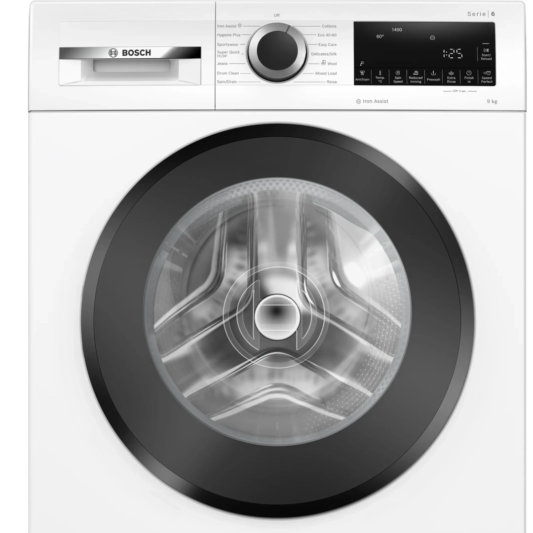Bosch Series 6 Washing machine, front loader 9kg 1400 rpm - White | WGG24400GB Bosch Washing Machine Euronics Ireland