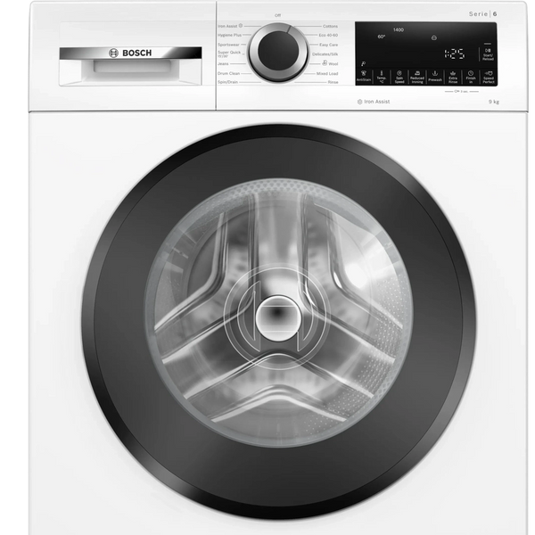 Bosch Series 6 Washing machine, front loader 9kg 1400 rpm - White | WGG24400GB Bosch Washing Machine Euronics Ireland