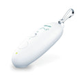 Beurer BR 10 BiteX Travel insect bite healer, White — angled view showing carabiner clip