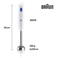 Braun MultiQuick 1 Hand Blender - White - dimensions