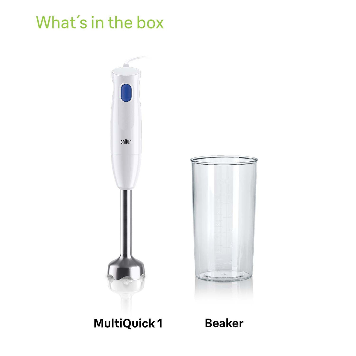 Braun MultiQuick 1 Hand Blender - White - what's in the box