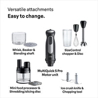 Braun MultiQuick 5 Pro Hand Blender - Black - attachments