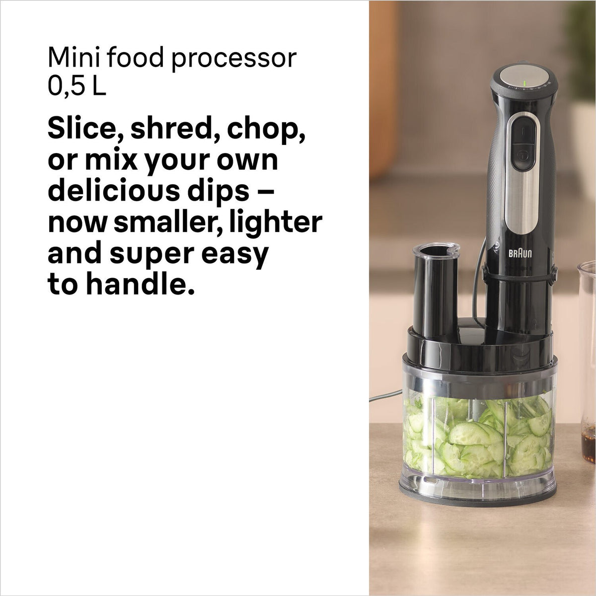 Braun MultiQuick 5 Pro Hand Blender - Black - mini food processor