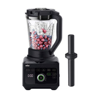 Braun PowerBlend 9 Jug Blender - Black - front view with tamper