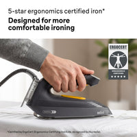 Braun UpStyle 2 Steam Generator Iron - Black - ergonomic handle