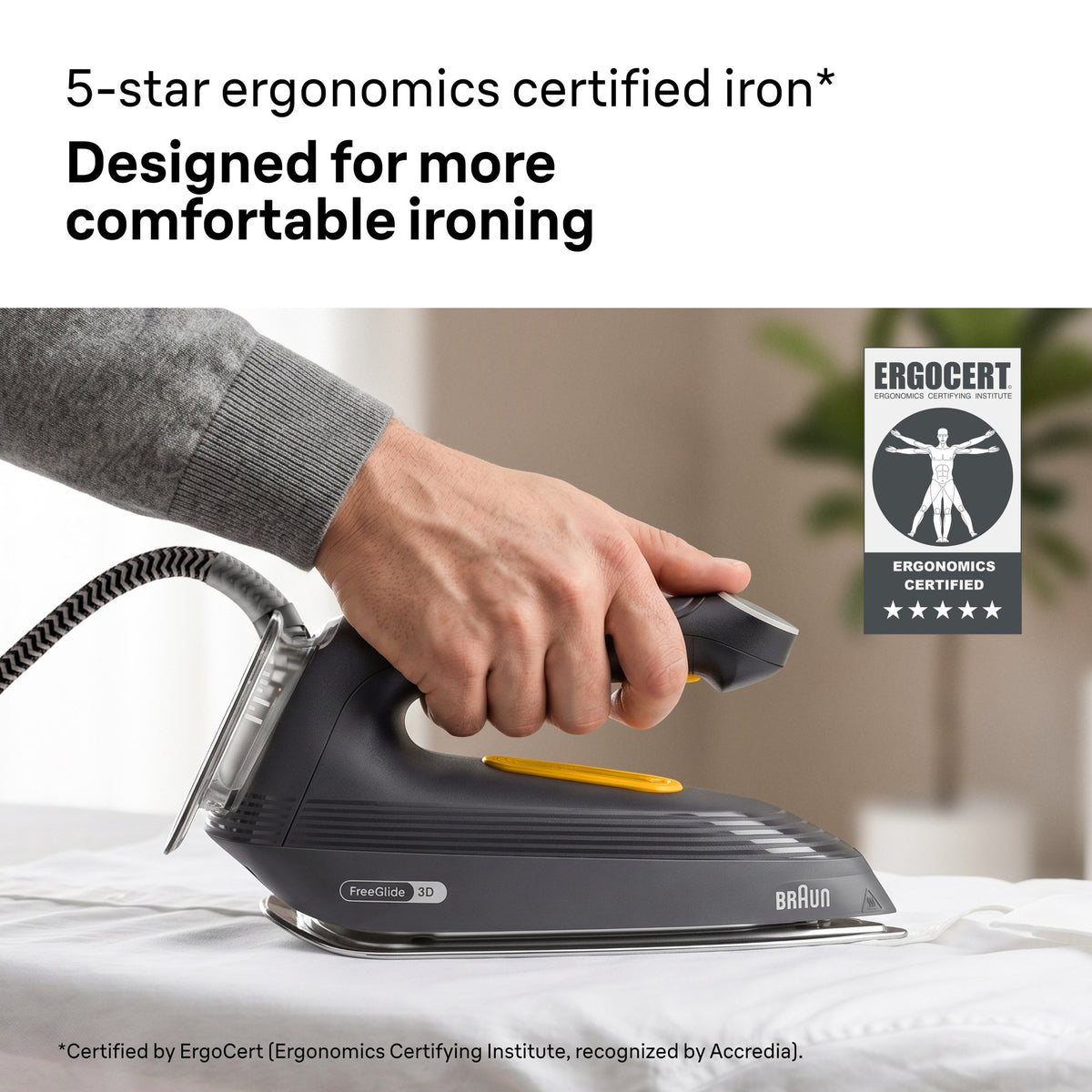 Braun UpStyle 2 Steam Generator Iron - Black - ergonomic handle