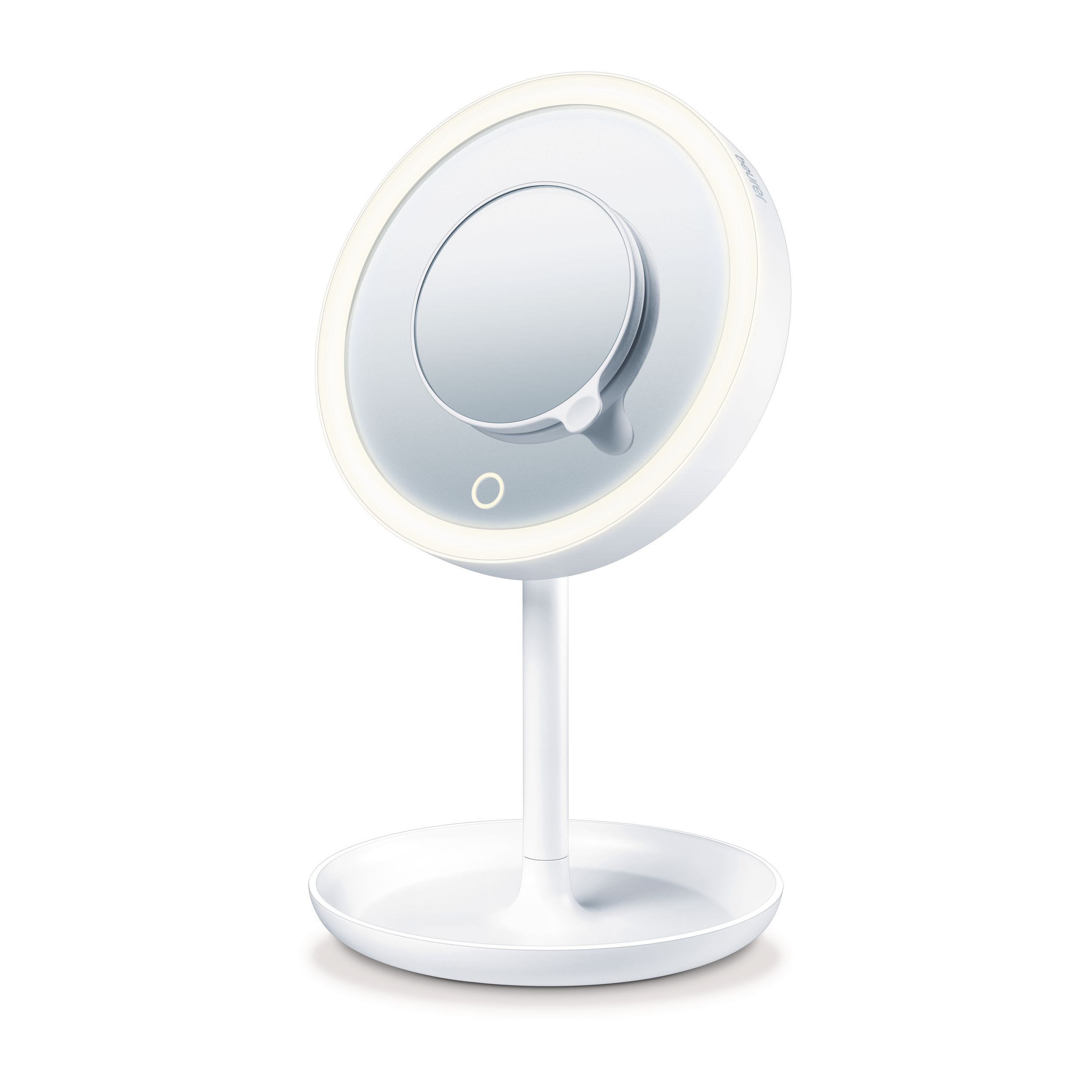 Beurer LED Illuminated Cosmetics Mirror 5x Matte White, clear product view