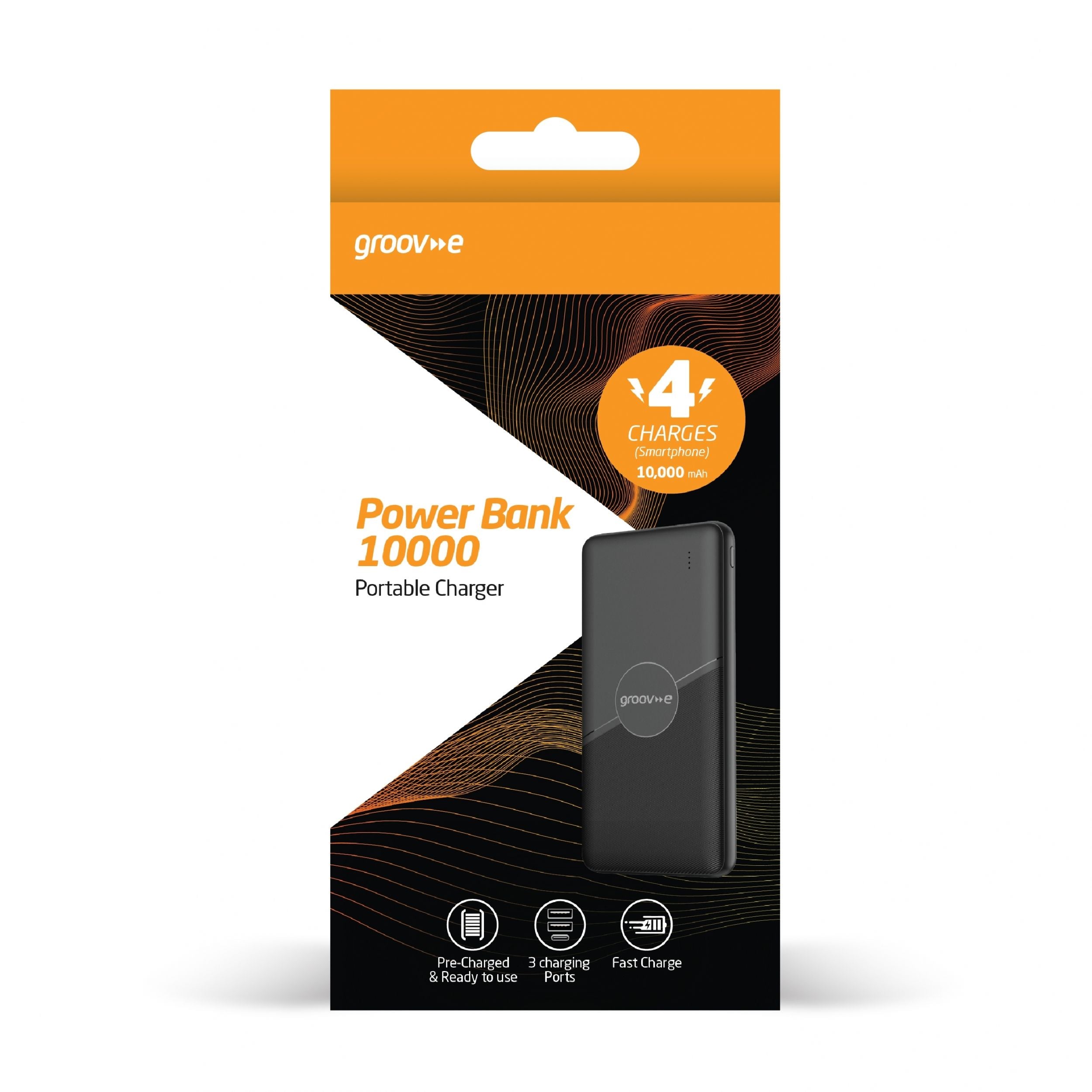 Groov-e 10000mAh Portable Power Bank - official product image