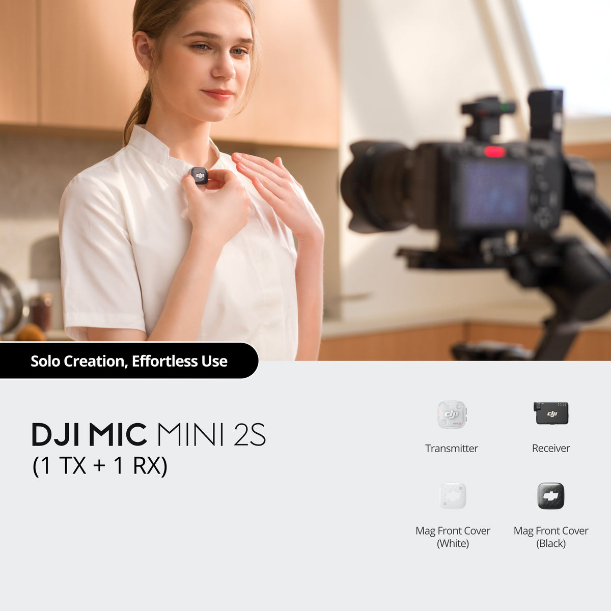 DJI Mic Mini 2S Wireless Microphone (1 TX + 1 RX) - kit contents