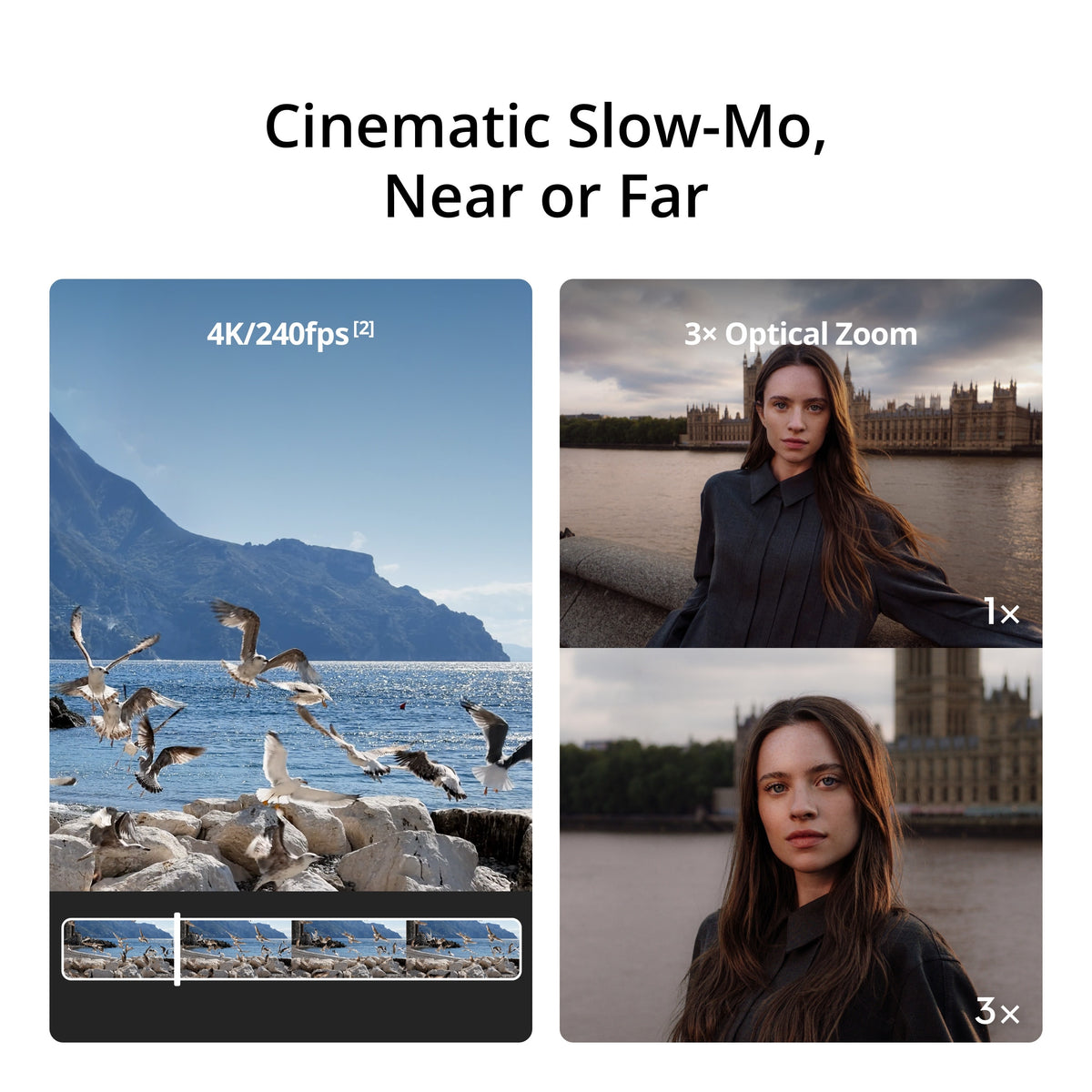 DJI Osmo Pocket 4P 4K Gimbal Camera Vlog Combo - Black - 4K slow motion