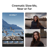 DJI Osmo Pocket 4P 4K Gimbal Camera Vlog Combo - Black - 4K slow motion