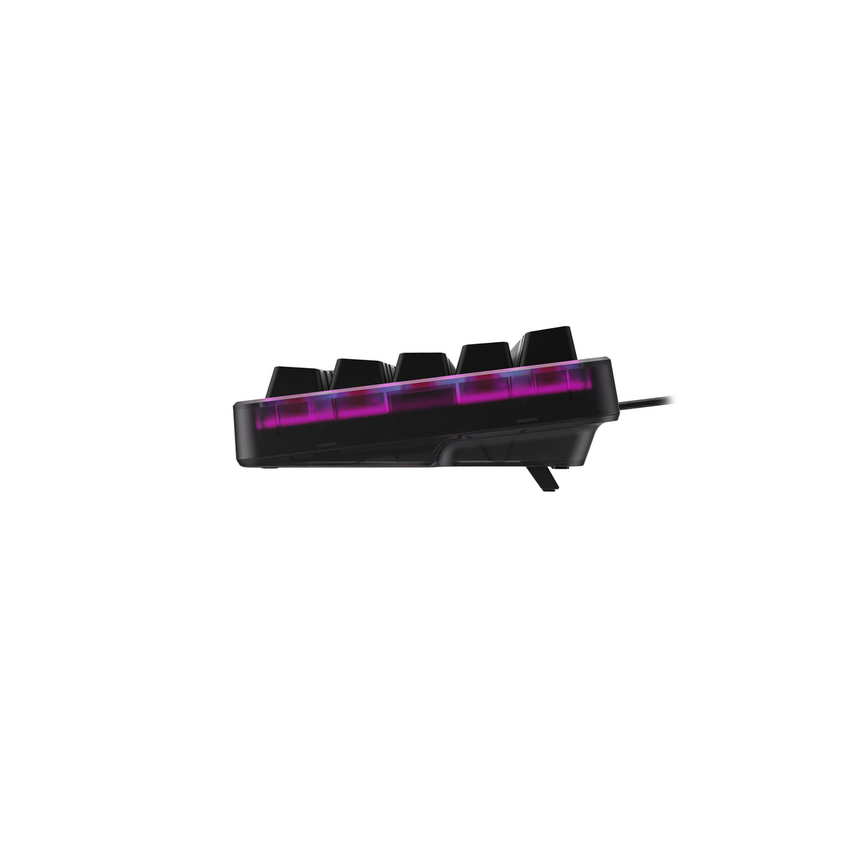 HyperX Origins 2 65 Wired Mechanical Gaming Keyboard, UK Layout - Black - side profile on white