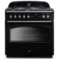 Rangemaster Classic FX 90 Dual Fuel range cooker in Black with Chrome trim