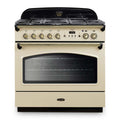 Rangemaster Classic FX 90 Dual Fuel range cooker in Cream with Brass trim