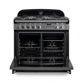 Rangemaster Classic FX 90 Dual Fuel range cooker in Cream with Brass trim