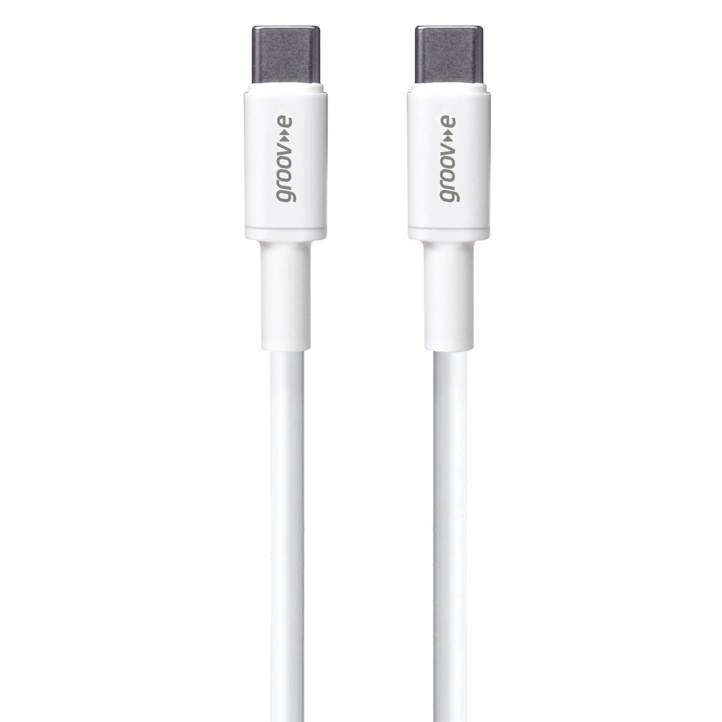 Groov-e USB-C to USB-C Charging Cable 2m White - official product image