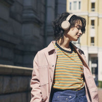 Sony WH-CH520 Wireless On-Ear Headphones - Beige - folded angle view