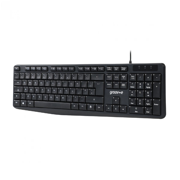 Groov-e Wired Keyboard and Mouse Set Black - official product image