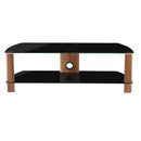 Alphason Century Stand 1200mm, Up to 55" - Walnut & Black Glass |  ADCE1200-BLK