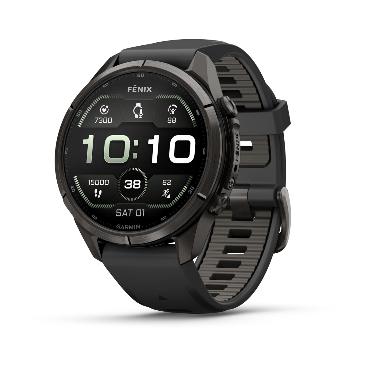 Garmin fenix 9 Pro inReach 43mm AMOLED Sapphire GPS Smartwatch - front view