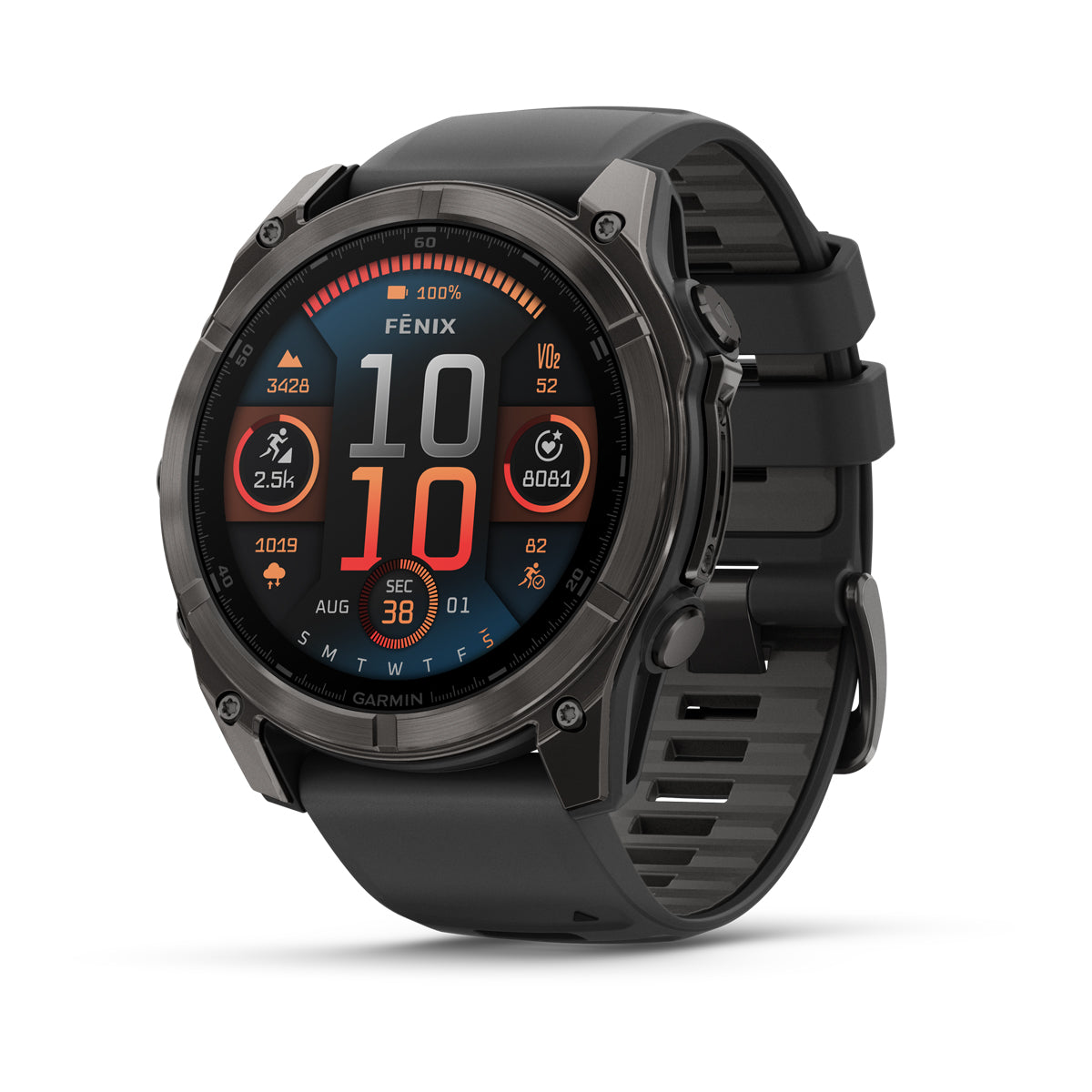 Garmin fenix 8 51mm AMOLED Sapphire GPS Smartwatch - front view