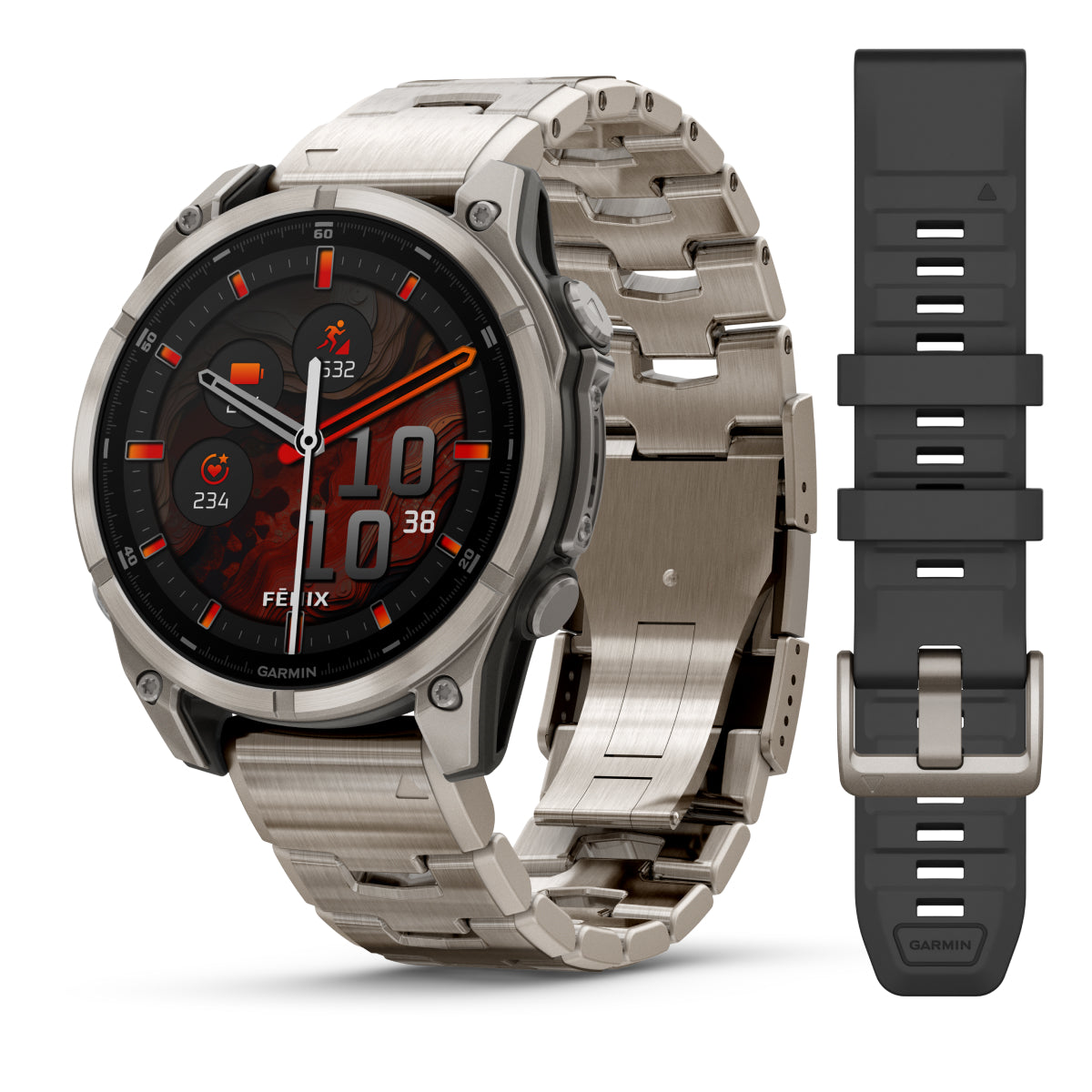 Garmin fenix 8 47mm AMOLED Sapphire GPS Smartwatch - front view