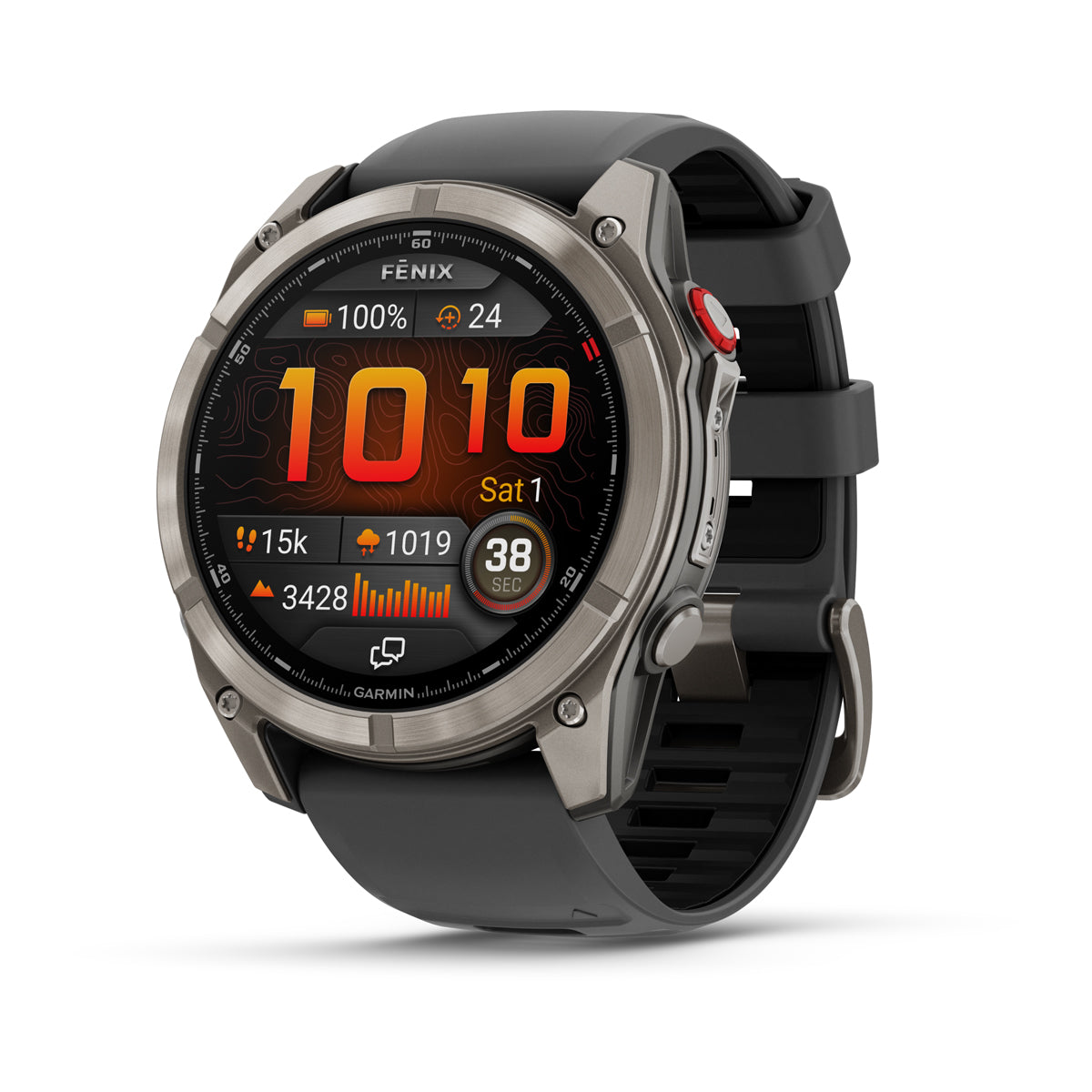 Garmin fenix 8 Pro 51mm AMOLED Sapphire GPS Smartwatch with inReach - front view
