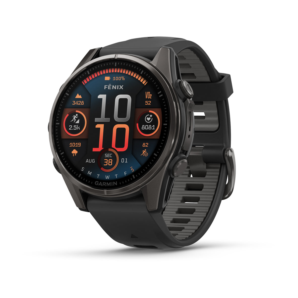 Garmin fenix 8 43mm AMOLED Sapphire GPS Smartwatch - front view