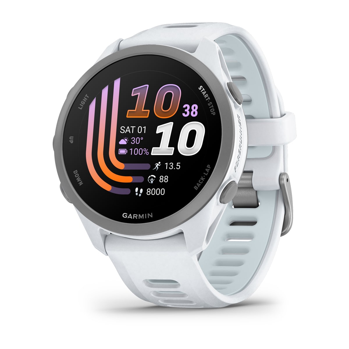 Garmin Forerunner 170 GPS Running Smartwatch - front view , screen on