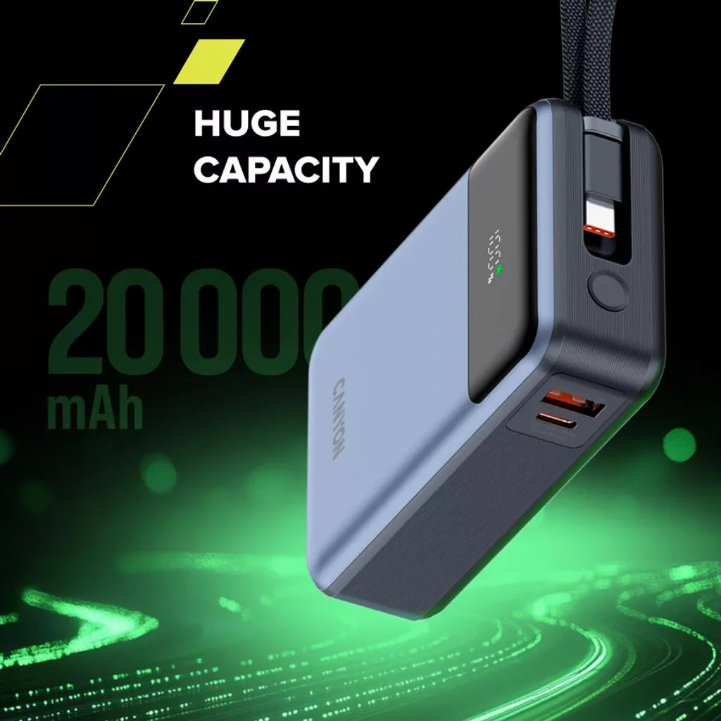 Canyon Power Bank OnPower PB-600 20,000mAh | CNS-CPB600DG Canyon Powerbank Euronics Ireland