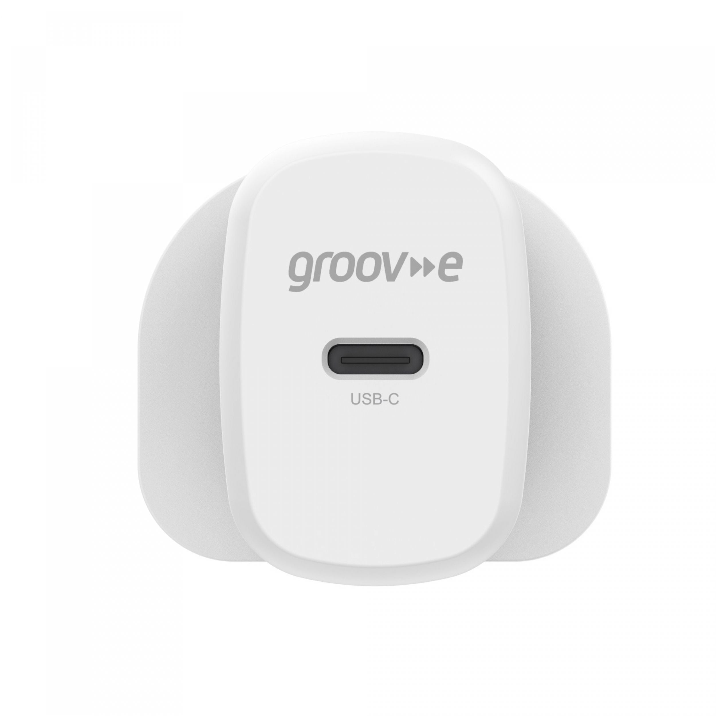 Groov-e 20W USB-C Power Delivery Wall Charger White - official product image