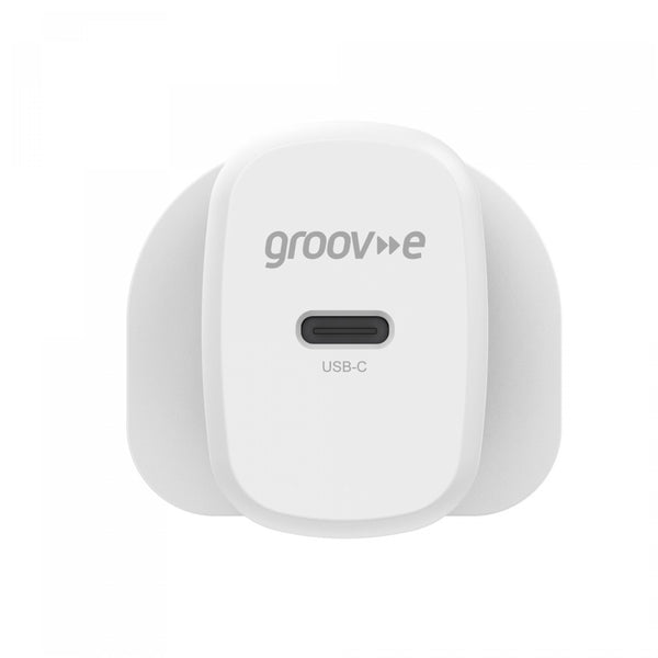 Groov-e 20W USB-C Power Delivery Wall Charger White - official product image