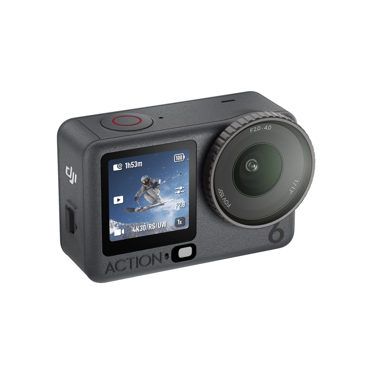 DJI Osmo Action 6 8K Action Camera Adventure Combo - angled front view