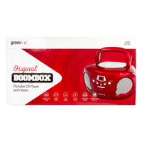 Groov-e Original Boombox CD Player with AM/FM Radio Red - official product image