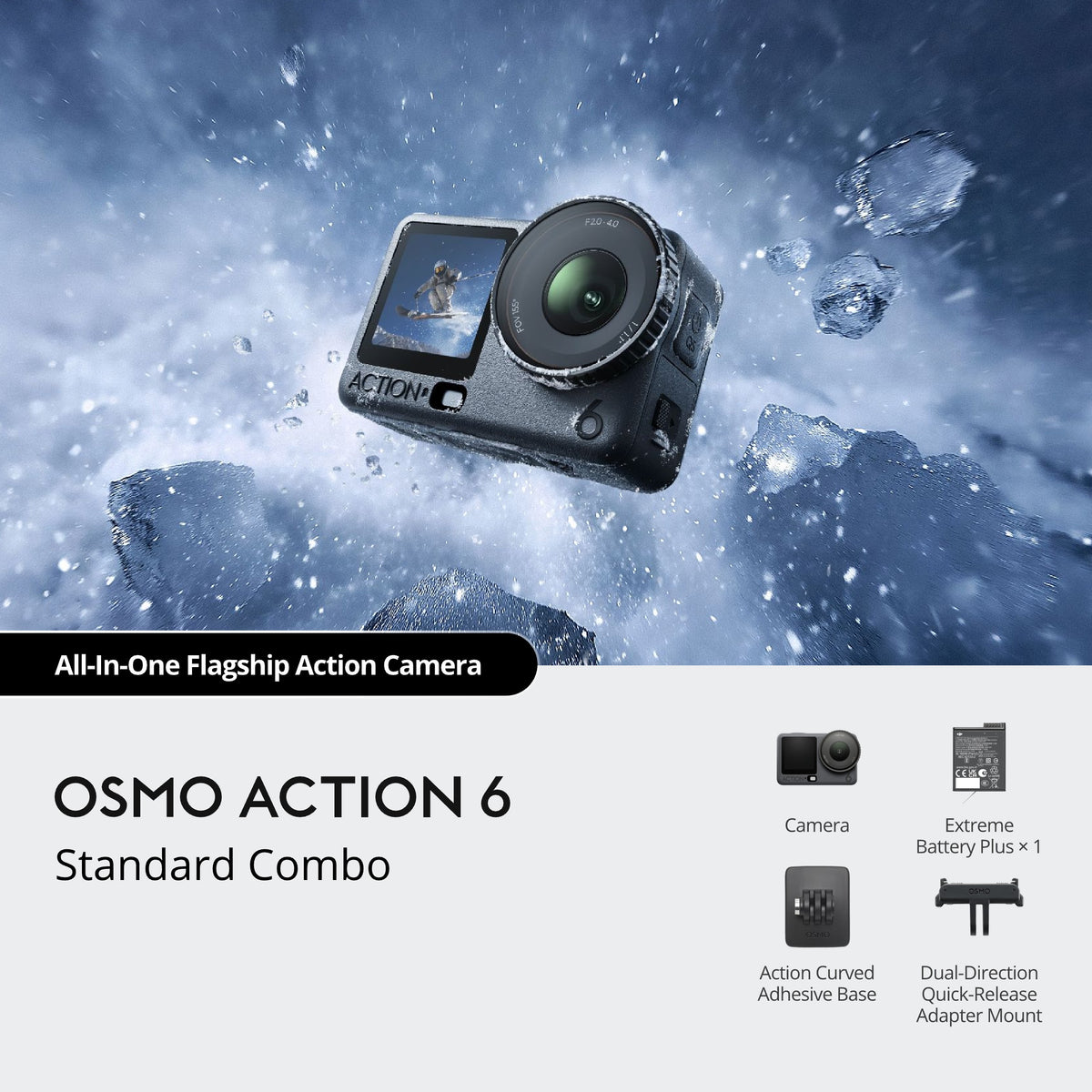 DJI Osmo Action 6 8K Action Camera Standard Combo - Standard Combo contents