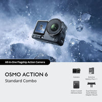 DJI Osmo Action 6 8K Action Camera Standard Combo - Standard Combo contents