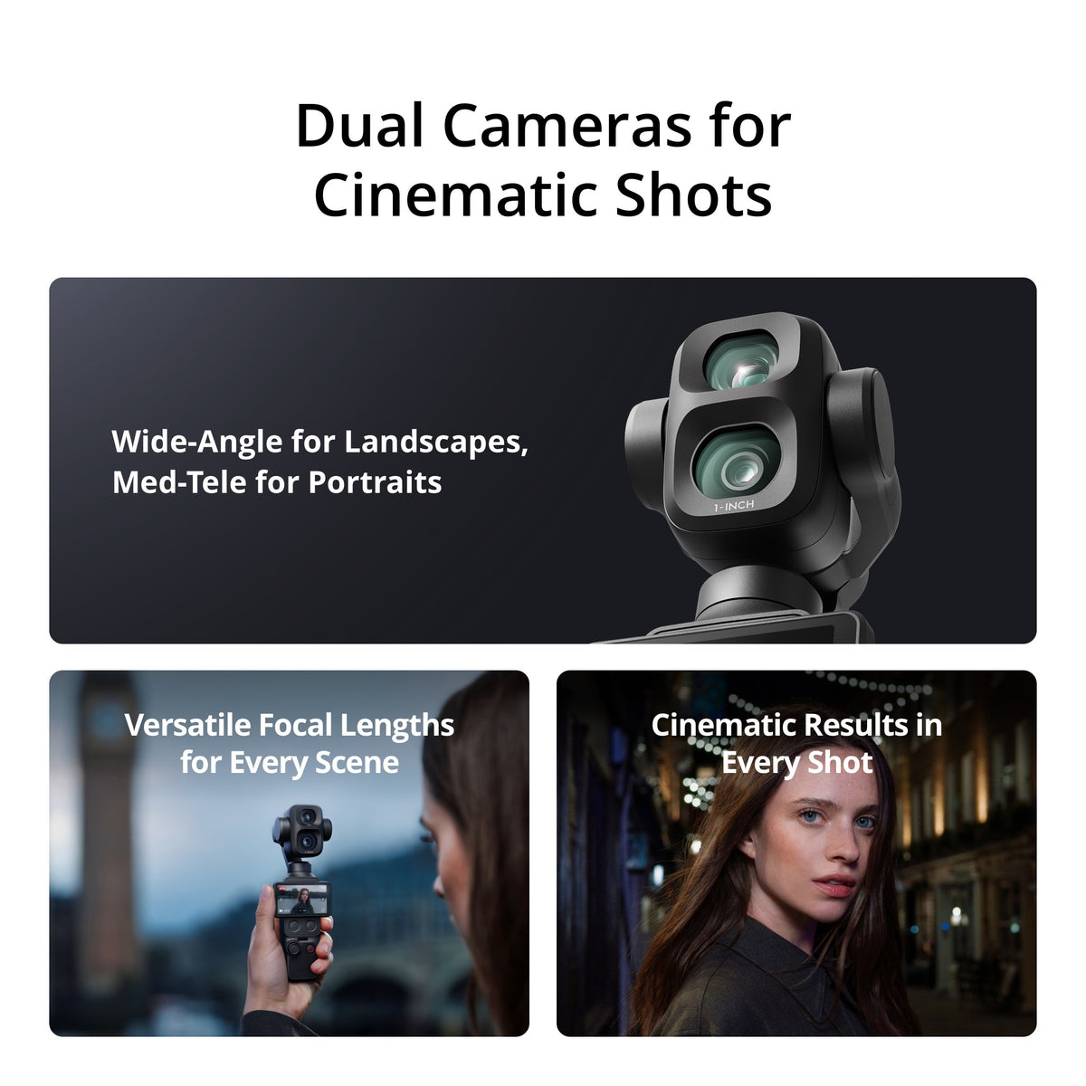 DJI Osmo Pocket 4P 4K Gimbal Camera Standard Combo - Black - dual cameras
