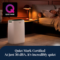 De'Longhi Tasciugo AriaDry Evo 12L Dehumidifier - White - Quiet Mark certified in the bedroom