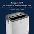 De'Longhi Tasciugo AriaDry Evo 16L Dehumidifier - White - removes up to 16 litres of moisture a day