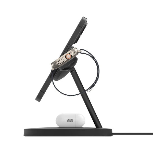 Belkin BoostCharge Pro 3-in-1 Wireless Charging Stand with Qi2 15W Black product image